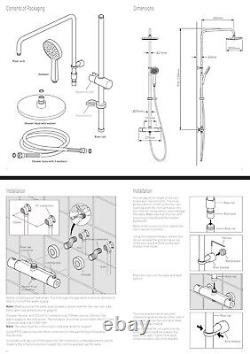 VADO Sirkel Adjustable Thermostatic Shower Column Easyfit AX-SIR-149T-RRK/B-CP