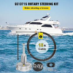 VEVOR 15FT Outboard Rotary Steering System Kit SS13715 Boat Helm with Cable