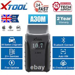 XTOOL A30M Wireless Bluetooth OBD2 Scanner All System Diagnostics Tool 21 Resets