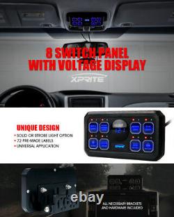Xprite Universal 8 Gang Switch Panel Box Control System for Car Truck Jeep UTV